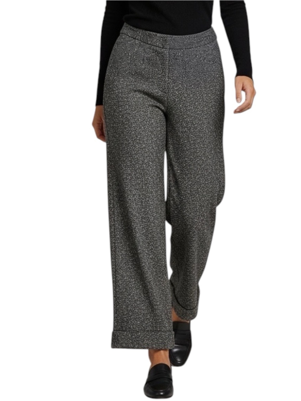 ANN TAYLOR Nubby Textured Fully Lined Wide-Leg VINTAGE Pants in Black/White Sz 6